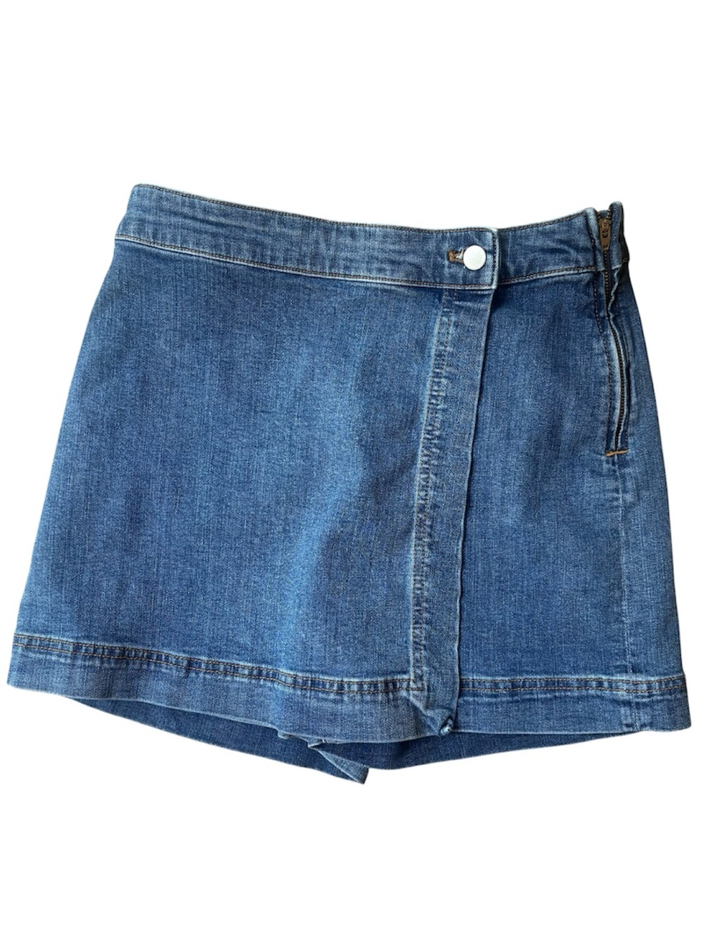 Talbots Summerweight Denim Wrap Skort 2P Alessia Wash